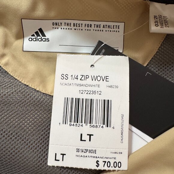 Adidas Georgia Tech Yellow Jackets 1/4 Zip Team Issue Jacket Mens H48239 NEW - Picture 10 of 11